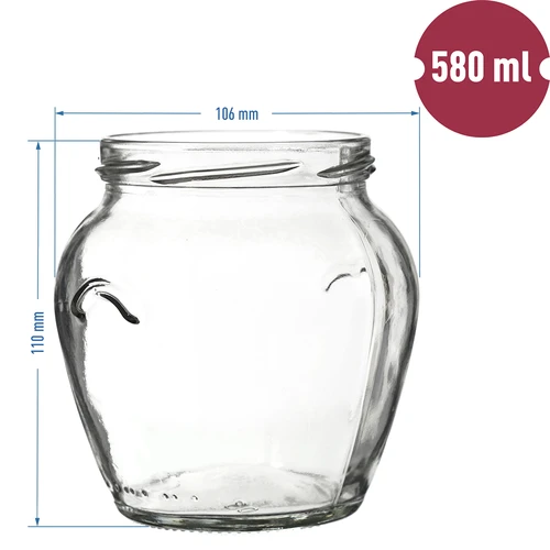 Staklenka TO Amfora 580 ml s poklopcem u boji fi82/6-6kom. - 6