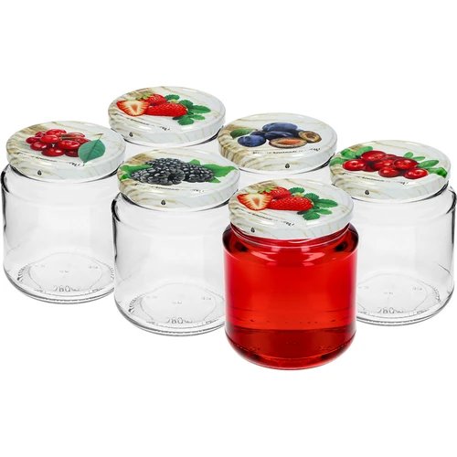 Staklenka TO, debeljko 580ml s obojenim poklopcem fi82/6, 6 kom. - 3