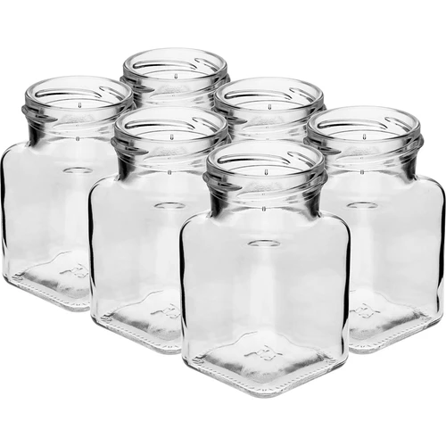 Staklenka twist off 150ml Četiri kuta fi 53 s crnim poklopcem, 6 kom. - 3