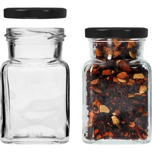 Staklenka twist off 150ml Četiri kuta fi 53 s crnim poklopcem, 6 kom. - 4