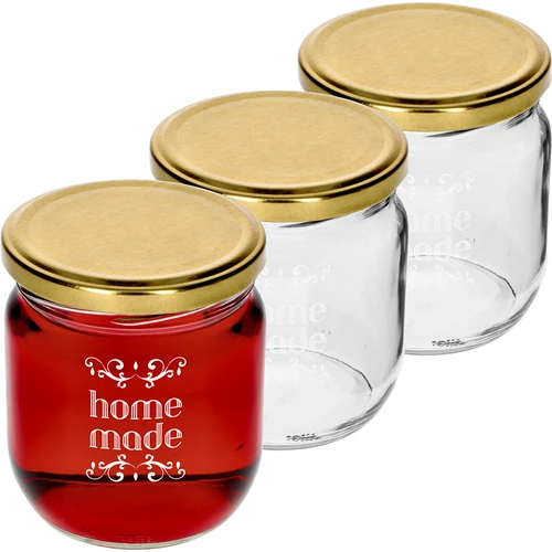 Staklenka Twist-off 425ml s tiskom „Home Made” i poklopcem, 3 kom.  - 1 
