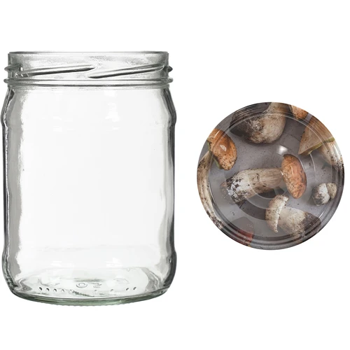 Staklenka twist off 500 ml s šarenim poklopcem fi82/6 - 6 kom. - 8