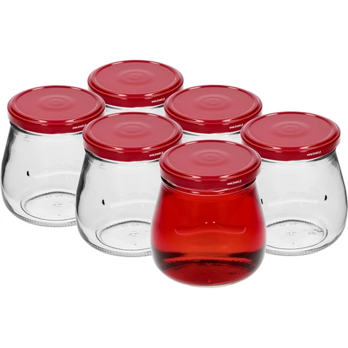 Staklenka twist-off 500ml "Obrnuta Amfora" s bordo poklopcem fi 82/6, 6 kom. - 2