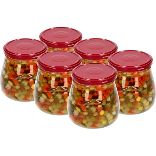 Staklenka twist-off 500ml "Obrnuta Amfora" s bordo poklopcem fi 82/6, 6 kom. - 3