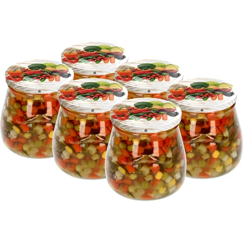 Staklenka twist-off 500ml "Obrnuta Amfora" s obojenim poklopcem fi 82/6, 6 kom. - 5
