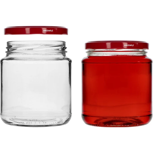 Staklenka twist-off, debeljko 580ml s bordo poklopcem fi82/6, 6 kom. - 3