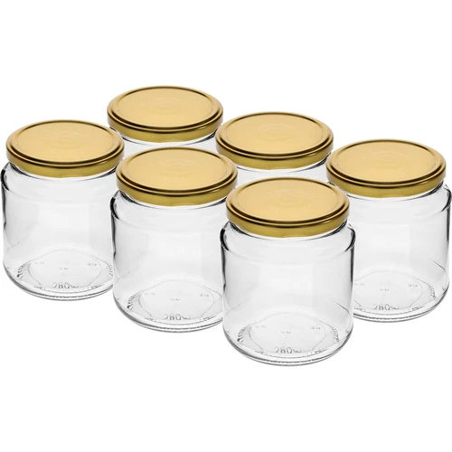 Staklenka twist-off, debeljko 580ml sa zlatnim poklopcem fi82/6, 6 kom.  - 1 