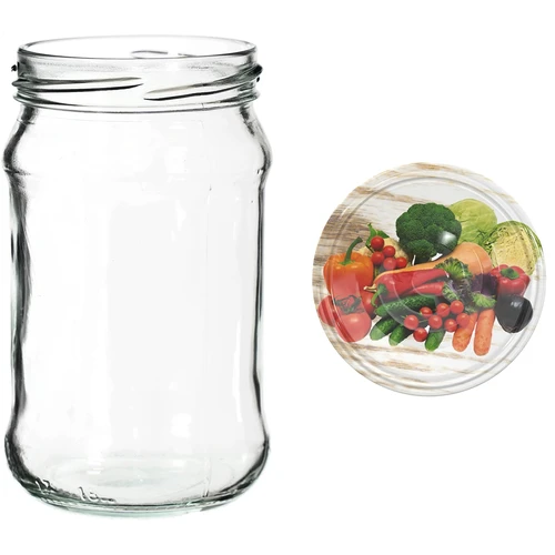 Staklenke 300 ml s obojenim poklopcem fi 66 - 6 kom. - 8