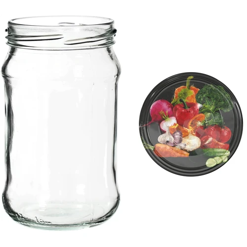 Staklenke 300 ml s obojenim poklopcem fi 66 - 6 kom. - 11