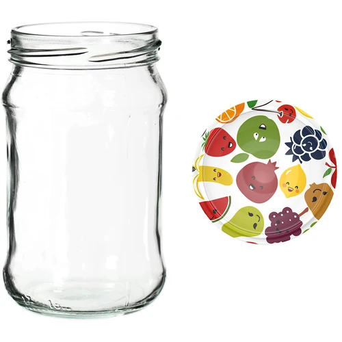 Staklenke 300 ml s obojenim poklopcem fi 66 - 6 kom. - 13