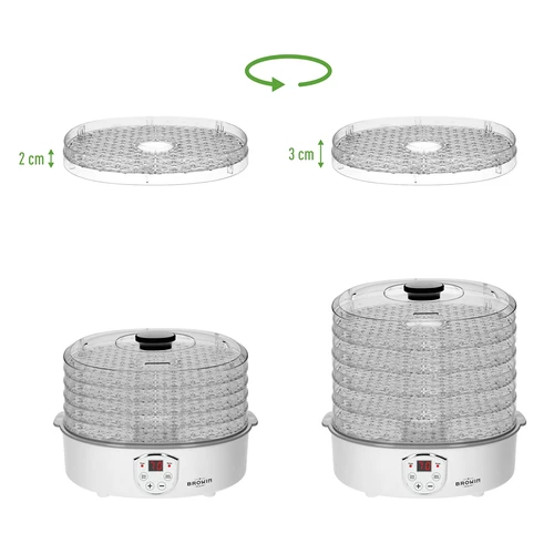 Sušilica za gljive, voće, povrće i bilje s regulacijom temp, 240W, prozirna - 10