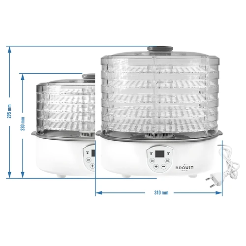 Sušilica za gljive, voće, povrće i bilje s regulacijom temp, 240W, prozirna - 11