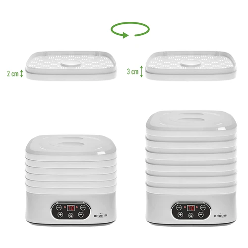 Sušilica za gljive, voće, povrće i bilje s regulacijom temperature, 240W, bijela - 12