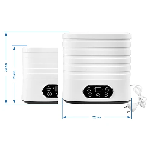 Sušilica za gljive, voće, povrće i bilje s regulacijom temperature, 240W, bijela - 13
