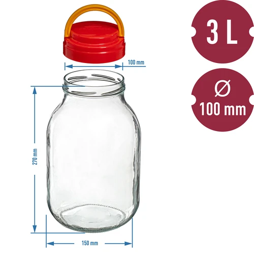 Tegla TO 3 L s plastičnim poklopcem + hvataljke fi 100 - 6