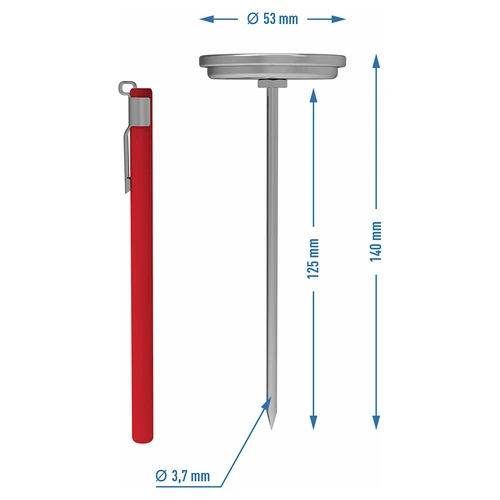 Termometar za šunkovar 1,5kg i 3kg (0°C do +120°C) 12,5cm - 4