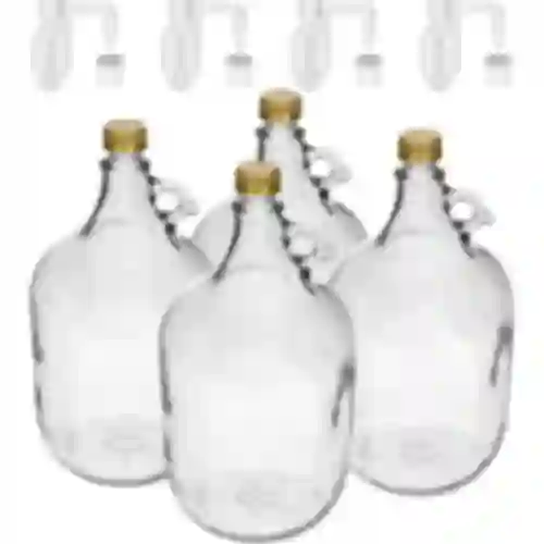 4 x Dama 5L s čepom i fermentacijskom cjevčicom i zatvaračem