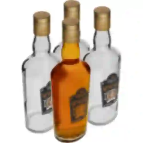 Boca 0,5 L s čepom i dvobojnim tiskom Whisky - 4 kom.