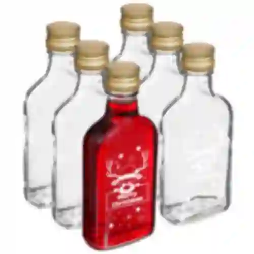 Boca 200 ml s poklopcem, blagdanski tisak - sob, 6 kom.