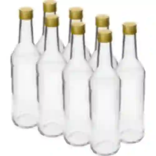 Boca 500 ml za votku ravna s čepovima - 8 kom.