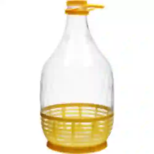 Demijon Dama 5 L PET, s čepom, ručkom i košaricom
