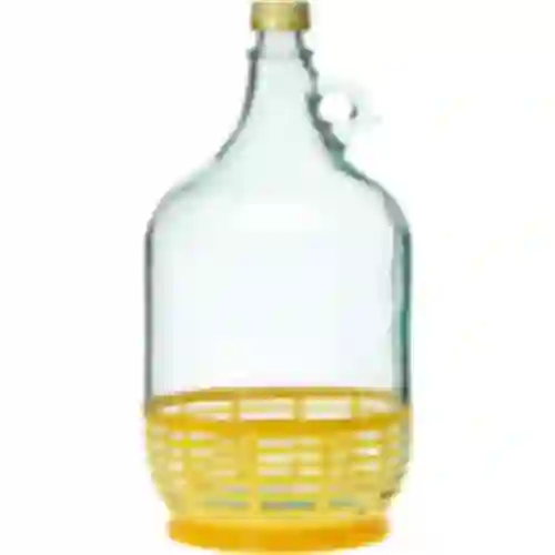 Demižon Dama 5 L s čepom i plastičnom košarom