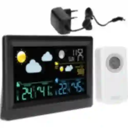 Elektronička meteorološka stanica – bežična, sa senzorom, crna
