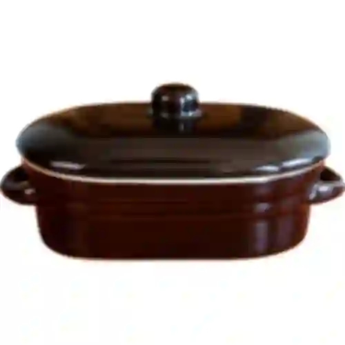 Kameni lonac - lonac za mast, duguljast s poklopcem 0,75L