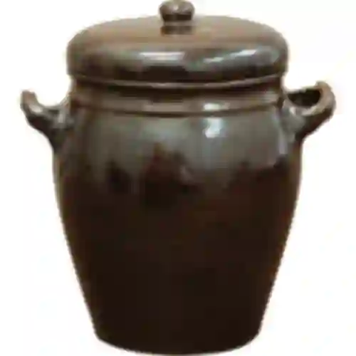 Keramika - lonac 1,6l rustikalni s poklopcem