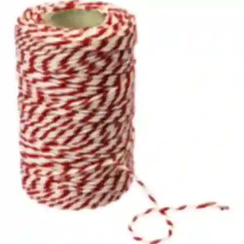 Mesarski konopac bijelo-crveni pamuk (240°C) 55 m