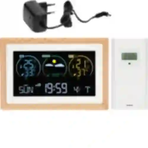 Meteorološka stanica (RCC,DCF) - elektronička, bežična, osvijetljena, senzor, bijela