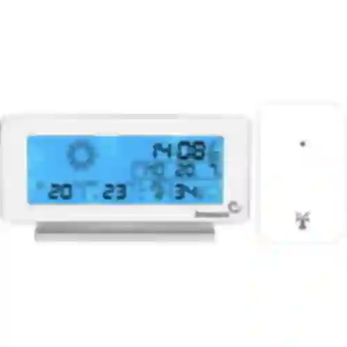 Meteorološka stanica RCC, DCF – elektronička, bežična, s osvijetljenim senzorom, bijela