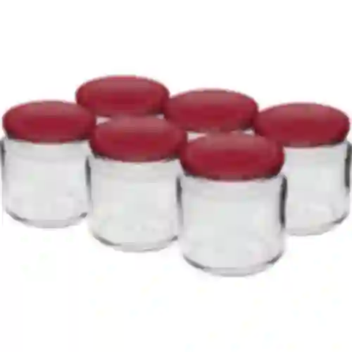 Staklenka 212 ml fi66/4 s bordo poklopcem 6 kom.