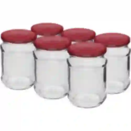 Staklenka 250 ml fi66/4 poklopac bordo - 6 kom.