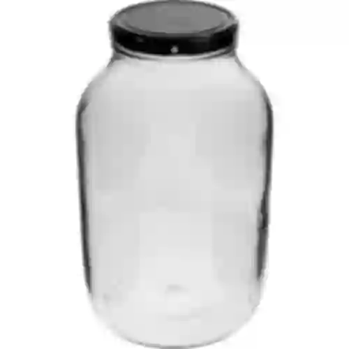 Staklenka 4L s crnim poklopcem ø 100