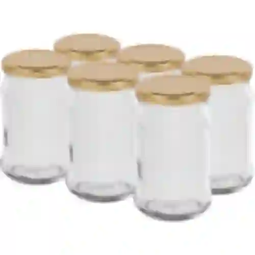 Staklenka TO 300 ml sa zlatnim poklopcem fi 66 - 6 kom.