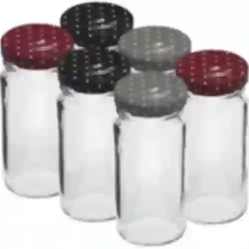 Staklenka TO 90ml s poklopcem u boji fi43 - 6 kom.