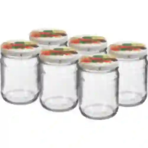 Staklenka twist off 500 ml s šarenim poklopcem fi82/6 - 6 kom.
