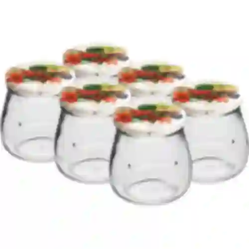 Staklenka twist-off 500ml "Obrnuta Amfora" s obojenim poklopcem fi 82/6, 6 kom.