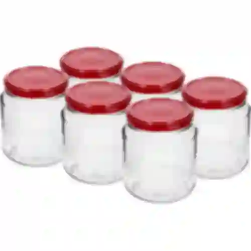 Staklenka twist-off, debeljko 580ml s bordo poklopcem fi82/6, 6 kom.