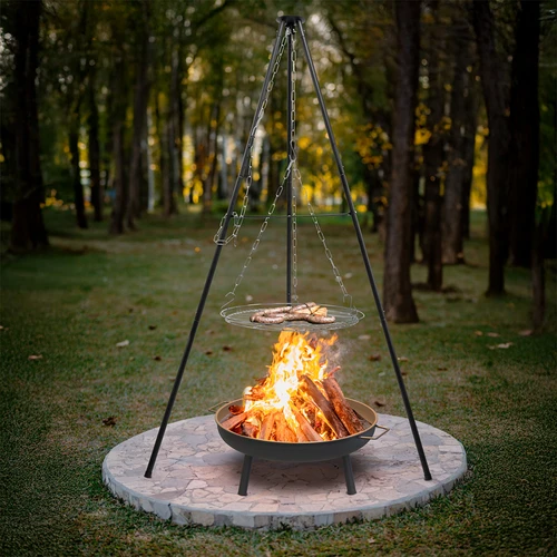 Tronožac za logorsku vatru s rešetkom, 150 cm - 7