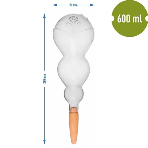 Trostruka kugla za navodnjavanje (trokamorna), prozirna bezbojna, s keramičkom nogom, 600 ml - 5