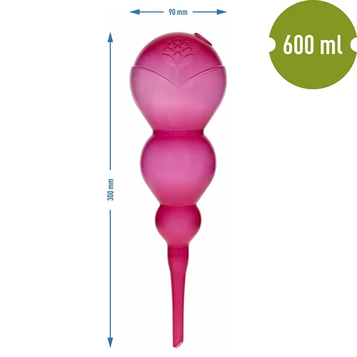 Trostruka kugla za navodnjavanje (trokamorna), prozirna ružičasta, 600 ml - 5