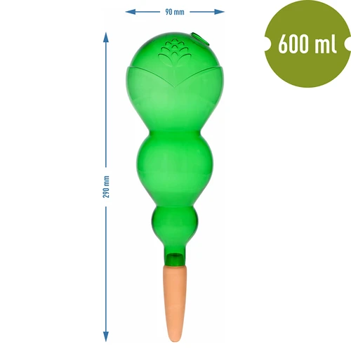 Trostruka kugla za navodnjavanje (trokamorna), prozirna zelena s keramičkom nogom, 600ml - 5
