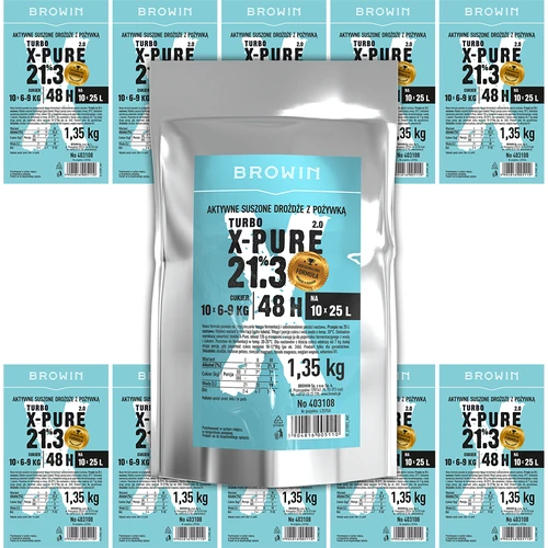 Turbo kvasac X-Pure 21,3%, 10 x 25 L, 1,35 kg - 6