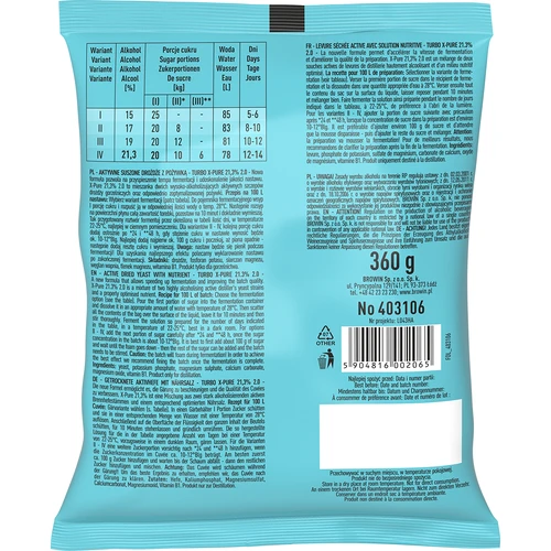 Turbo kvasac X-Pure 21,3%, 100 L - 2