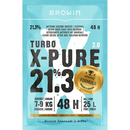 Turbo kvasci X-Pure 21,3% 48h, 25 L