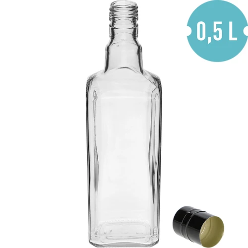Ukrasna boca TYNKTURA 0,5 L, s dugim crnim navojnim čepom fi 28 mm, 1 kom. - 2