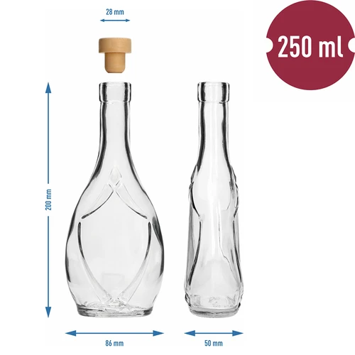 Ukrasna bočica ICONA 250 ml, s čepom-gljivom, 1 kom. - 5