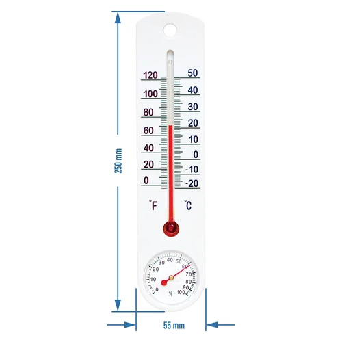 Univerzalni bijeli termometar s higrometrom (-20°C do +50°C) 25cm - 2